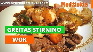 Medžiotojų receptai. Greitas stirnino WOK vietiniu stiliumi