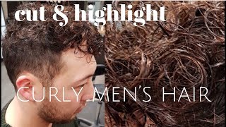 cut and highlight CURLY MEN'S hair