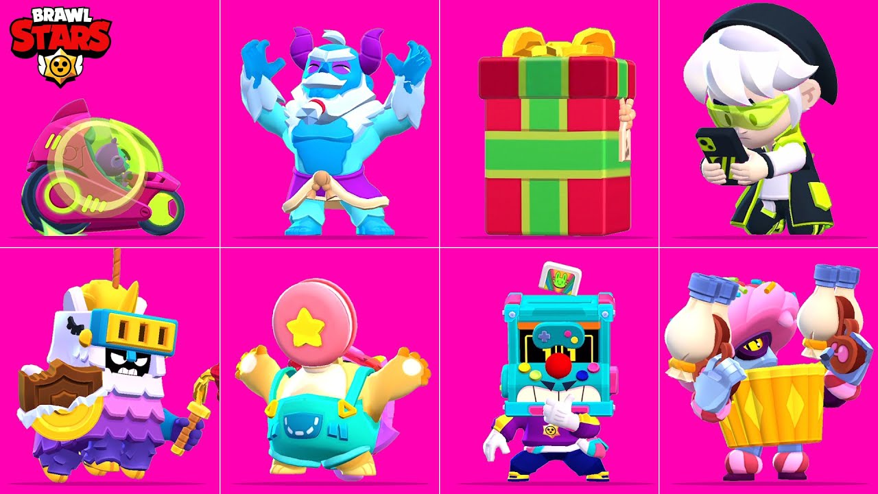 BRAWL STARS NEW BRAWLIDAYS 2022 UPDATE ALL SKINS WINNING AND LOSING ...