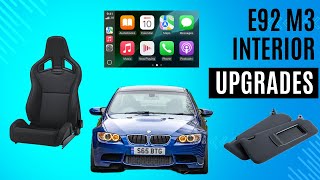 Lemans E92 M3 interior upgrades, mr12volt CarPlay, Recaro CS, piano black trim, pre-lci visors etc