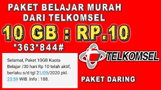 Paket Belajar Super Murah Dari Telkomsel ( 10GB : RP.10 )