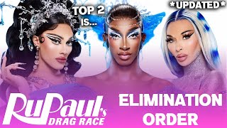 Season 17 *UPDATED* Elimination Order \u0026 Top 2 - RuPaul's Drag Race