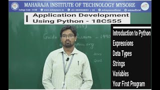 Introduction to Python | 18CS55 PYTHON | Vth Sem | CSE | Module 1 | Session 01