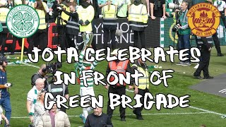 Celtic 6 - Motherwell 0 - Ecstatic Jota Celebrates In Front of Green Brigade - 14 May 2022