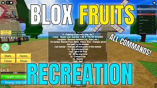 BLOX FRUITS RECREATION ULTIMATE GUIDE! (Commands, Fruits, Levels) - Roblox