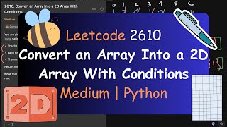 Leetcode 2610 Convert an Array Into a 2D Array With Conditions | Medium | Python