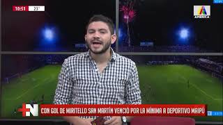 Con gol de Miritello, San Martín venció por la mínima a deportivo Maipú