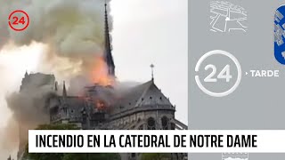 Se derrumba la emblemática aguja de la catedral de Notre Dame en París por violento incendio