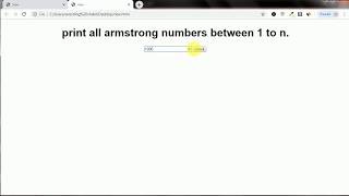 How to print all Armstrong number 1 to n number using JavaScript projects