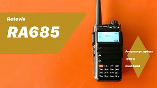 Retevis RA685. Type C radio with frequency capture function.