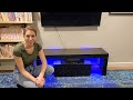 unboxing and review high gloss tv stand with led light entertainment center