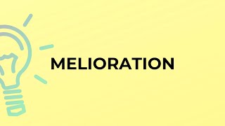 What is the meaning of the word MELIORATION?