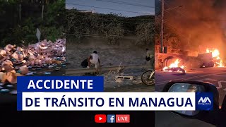 ⚠️🚨#urgente  Impactante accidente de tránsito en Managua, dos personas falleci3ron y varios heridos