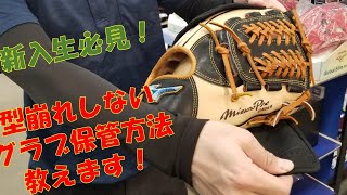 【新入生必見】型崩れしないグラブの保管方法