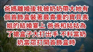 爸媽離婚後我被奶奶帶大她有個首飾盒裝著最貴重的寶貝表姐的結婚宴上 爸爸和姑姑為了搶盒子大打出手 不料當奶奶當眾打開首飾盒時#心書時光 #為人處事 #生活經驗 #情感故事 #唯美频道 #爽文   720