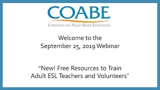 New! Free Resources to Train Adult ESL Teachers and Volunteers