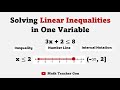 Solving Linear Inequalities in One Variable - Inequality, Number Line and Interval Notation