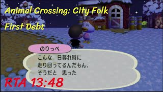 【RTA】13:48 街へいこうよどうぶつの森 First Debt クリスマス