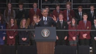 President Obama's Belfast Waterfront Hall speech in full: Michelle Obama introduces the President