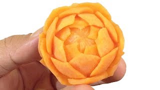 Carrot Lotus Flower Carving Garnish | Lavy Fuity