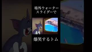 場外ウォータースライダーで爆笑するトム #shorts #meme