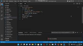 c program to add two numbers || vs code || 2023