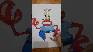 How to draw Mr. Krabs step by step | رسم مستر سلطع من سبونج بوب سهل جد