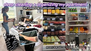 deep cleaning my ENTIRE apartment *satisfying clean with me* | kitchen organization