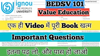 BEDSV 101 Important Questions BEDSV 101 Value Education BEDSV 101 Pervious Year Question IGNOU