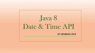 Java 8 || Date and Time API || Joda Time API || Example -1