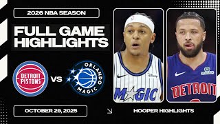 Orlando Magic vs Detroit Pistons Full Game Highlights | Oct 29 | 2026 NBA Season