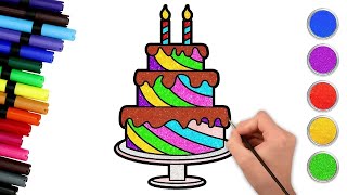 Dibuja un rico Pastel para el cumpleaños | Chiki Arte | Dibujos Fáciles
