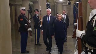 Former President Bill Clinton, Former Sec. Hillary Clinton arrive for Donald Trump's inauguration