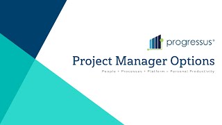 Progressus Project Manager Options