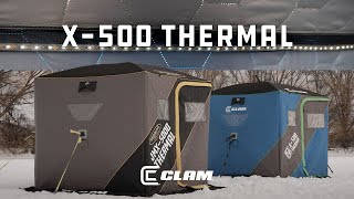 Clam X-500 Ice Team and JMX-5000 Thermal Ice fishing Hub Shelters  (NEW FOR 2023)