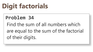 Project Euler: Problem 34 (C/C++)