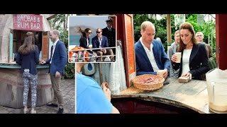 Prince William and Kate Middleton relax with rum cocktails as rain fails