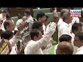 అసెంబ్లీ లోపల దృశ్యాలు కిందపడిన హరీష్ రావు brs mlas in assembly aadab tv exclusive visuals