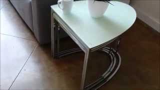 Bow 3 Nesting Glass Tables for Small Apartments