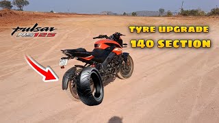 Bajaj Pulsar NS125 tyre upgrade 🎉 || Kya ns125 me 140 section ka tyre install ho payega ? #ns125cc