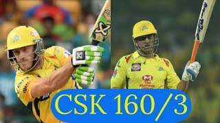 Chennai 160/3 || Faf du Plessis Fifty || Aswin Take 3 Wicket || MS Dhoni