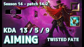 【KRサーバー/M1】DK Aiming ツイステッドフェイト(Twisted Fate) VS エズリアル(Ezreal) BOT - Patch14.2 KR Ranked【LoL】