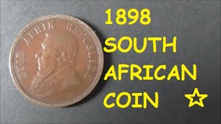 1898 South African One Penny Coin - #numismatics #coins #penny #southafrica