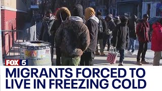 NYC migrants forced to live in freezing cold