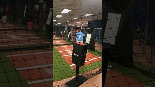 Robbins doing the HitTrax at GBC in Greensboro NC 13U GBC Lopez #baseball