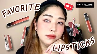 TOP 5 LIPSTICKS เปิดกรุลิปสติกหลักร้อย ใช้แล้วชอบ ดีงามทุกชิ้น MAYBELLINE | Brightbnp