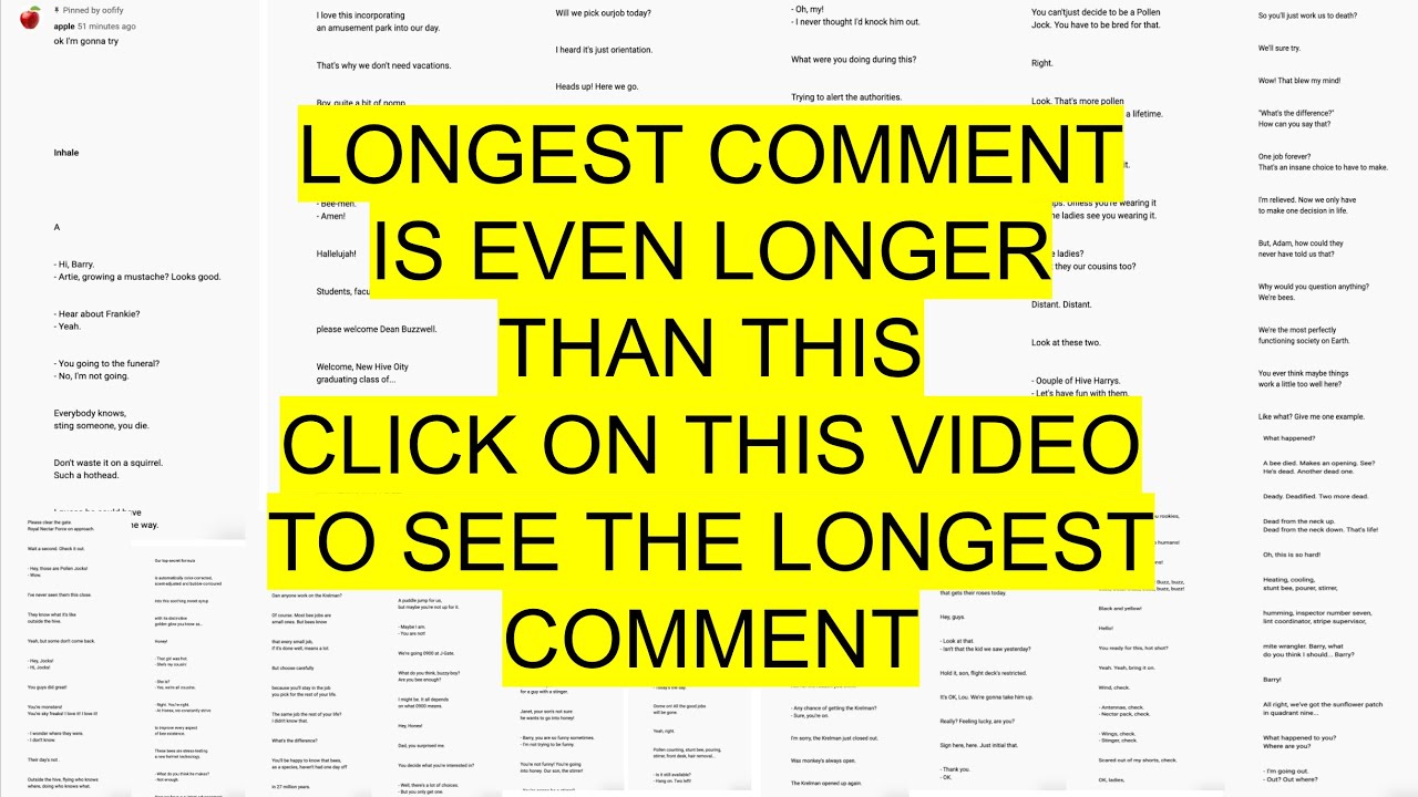 Longest Comment Gets Pinned Youtube