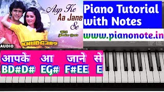 Aapke Aa Jane Se Piano Tutorial With Notes | Khudgarz | Julius Murmu Keyboard | Pjtl आपके आ जाने से