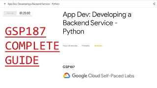 App Dev: Developing a Backend Service - Python [GSP187]