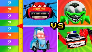 EPIC MONSTER BATTLE ⚔️ McQueen Piano Eater, Giant Ball Eater, Guido Head Eater, Police Car Eater !!